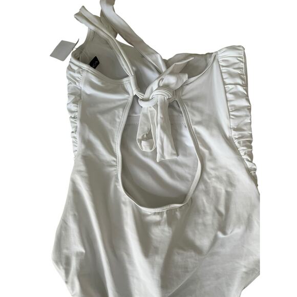 LA Blanca One-Shoulder One-Piece White SwimSuit Size 12 - Picture 4 of 5